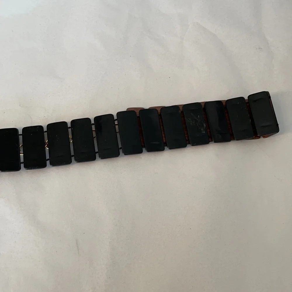 Vintage Wood & Gold Chain Belt 1970’s